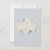 Weiße Blume, hellblau RSVP Karte (Rückseite)