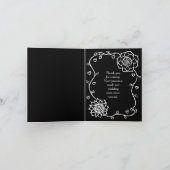 Weiße Blume Herz Schwarz Danke, Karten (Innenseite)