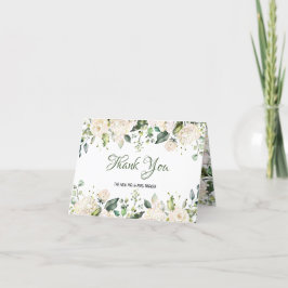Weiße Blume Hochzeit Dankeschön-Karte Dankeskarte