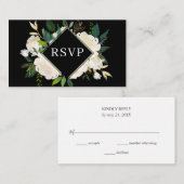 Weiße Blume Hochzeit RSVP Begleitkarte (Vorne/Hinten)