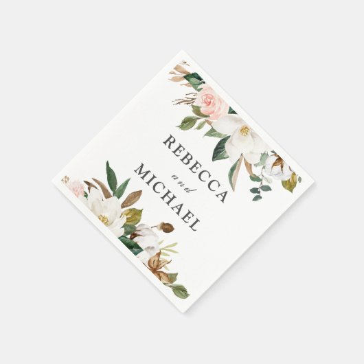 Weiße Blume Hochzeitsempfang oder Party Serviette (Ecke)