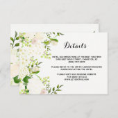 Weiße Blume Hochzeitsettel, Wegbeschreibung einfüg Begleitkarte (Vorne/Hinten)