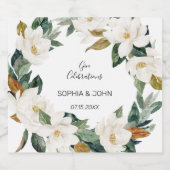 Weiße Blume Hochzeitsflasche Alkoholflaschenetikett (Einzelnes Label)