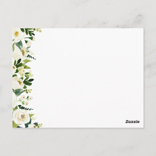 Weiße Blume Hochzeitsratgeber Grüne Karten (Rückseite)