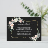 Weiße Blume Hochzeitsunterkünfte in Gold Begleitkarte (Stehend Vorderseite)