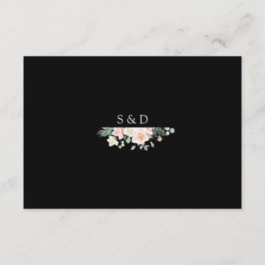 Weiße Blume Hochzeitsunterkünfte in Gold Begleitkarte (Rückseite)