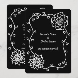 Weiße Blume hören auf Einladungen zu Schwarzen Hoc