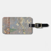 Weiße Blume im Zeitungspapier-Hintergrund Gepäckanhänger (Vorderseite horizontal)