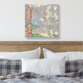 Weiße Blume im Zeitungspapier-Hintergrund Leinwanddruck (Insitu (Schlafzimmer))