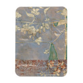 Weiße Blume im Zeitungspapier-Hintergrund Magnet (Vertikal)