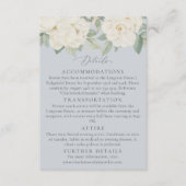 Weiße Blume in Aquarellfarbe, hellpaster blau Begleitkarte (Vorderseite)