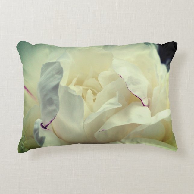 Weiße Blume in Blüte Nah Dekokissen (Vorderseite)