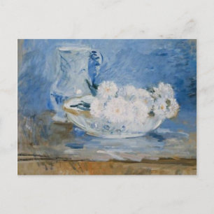 Weiße Blume in einer Schüssel Postkarte