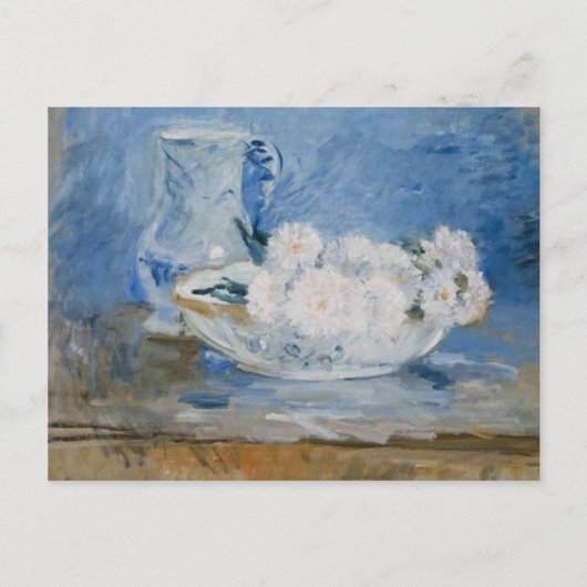 Weiße Blume in einer Schüssel Postkarte (Vorderseite)