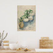 Weiße Blume in einer Vase von Zacharie Astruc Poster (Küche)