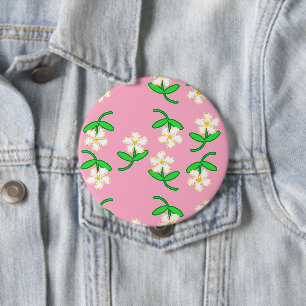 Weiße Blume in Rosa Button