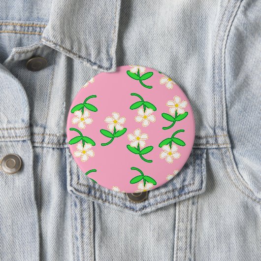 Weiße Blume in Rosa Button (Beispiel)