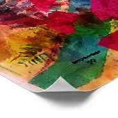 Weiße Blume in rosa Poster drucken (Ecke)