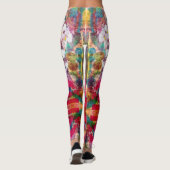 Weiße Blume in rosa Spitze Leggings (Rückseite)