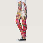 Weiße Blume in rosa Spitze Leggings (Links)