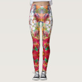 Weiße Blume in rosa Spitze Leggings (Vorderseite)