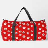 Weiße Blume in Rot Duffle Bag (Vorderseite)
