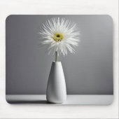 Weiße Blume in Vase-Einfachheit Mousepad (Vorne)