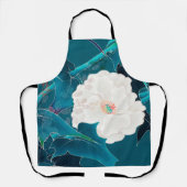 Weiße Blume, japanisches Design Schürze (Vorderseite)