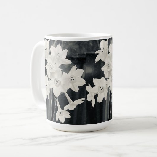 Weiße Blume Kaffeetasse (Vorderseite Links)