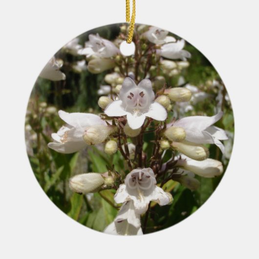 Weiße Blume Keramik Ornament (Vorne)