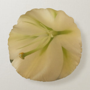 Weiße Blume Kissen, weiblich Rundes Kissen