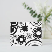 Weiße Blume, Kreise, Spritzer Postkarte (Stehend Vorderseite)