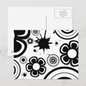 Weiße Blume, Kreise, Spritzer Postkarte (Vorne/Hinten)