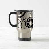 Weiße Blume, Kreise, Spritzer Reisebecher (Links)