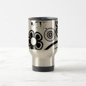 Weiße Blume, Kreise, Spritzer Reisebecher (Mittel)