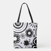 Weiße Blume, Kreise, Spritzer Tasche (Rückseite)
