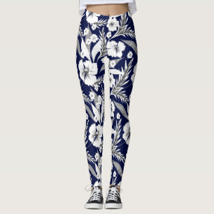 Weiße Blume Leggings