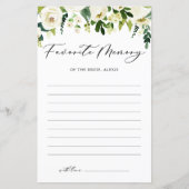 Weiße Blume Lieblingsspeicher der Bride Card (Vorderseite)