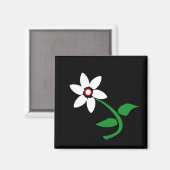 Weiße Blume Magnet (Vorderseite/Rückseite)