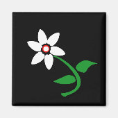 Weiße Blume Magnet (Vorne)