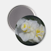 Weiße Blume Magnet (Vorderseite/Rückseite)