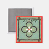 Weiße Blume Magnet (Vorderseite/Rückseite)