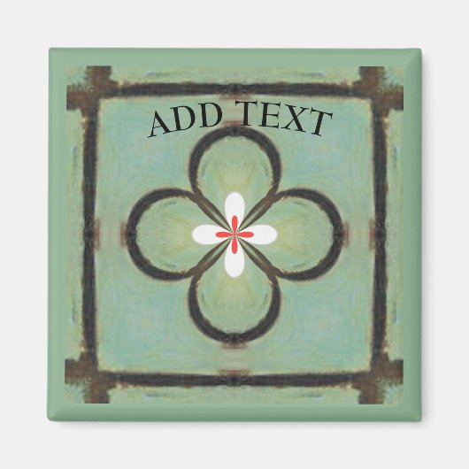 Weiße Blume Magnet (Vorne)