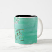 Weiße Blume Mama Zweifarbige Tasse (VorderseiteRechts)