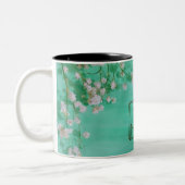 Weiße Blume Mama Zweifarbige Tasse (Links)