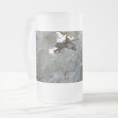 Weiße Blume Mattglas Bierglas (Vorderseite Links)