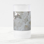 Weiße Blume Mattglas Bierglas (Mittel)
