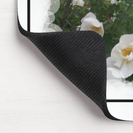 Weiße Blume Mauspad (Ecke)