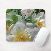 Weiße Blume Mauspad (Mit Mouse)