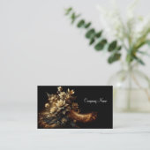 Weiße Blume mit Gold-Glitzer Visitenkarte (Stehend Vorderseite)